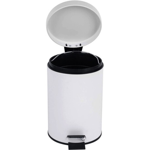 White Metal 3L Small Foot Pedal Trash Bin, Suitable for Kitchen, Bathroom, and Other Places, Sanitary Trash Bin, Gift Box Packaging